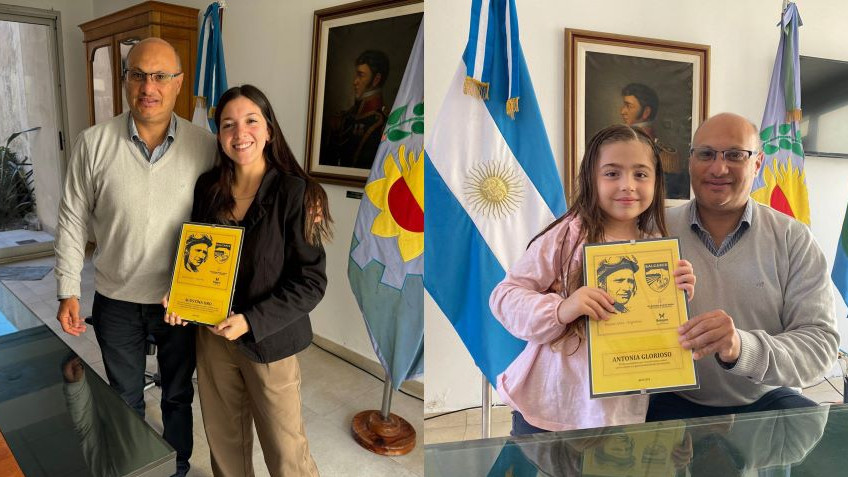 El jefe comunal recibió a dos jóvenes destacadas