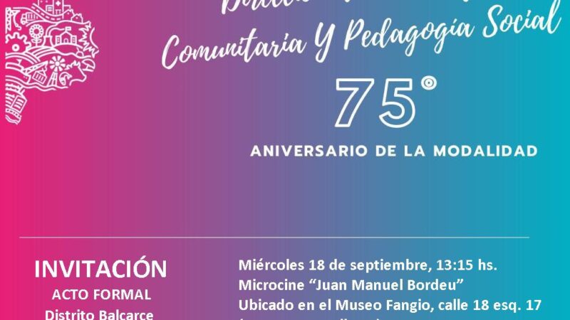 75° ANIVERSARIO DE LA CREACIÓN DE LA MODALIDAD DE PSICOLOGÍA COMUNITARIA Y PEDAGOGÍA SOCIAL
