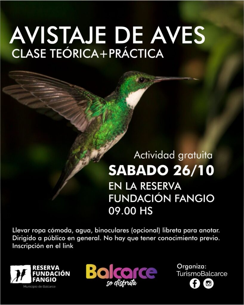 INSCRIPCIÓN AL TALLER DE AVISTAJE DE AVES