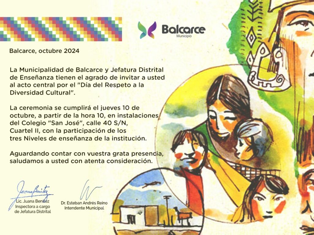 LA PRÓXIMA SEMANA SE REALIZARÁ EL ACTO POR EL “DÍA DEL RESPETO A LA DIVERSIDAD CULTURAL”