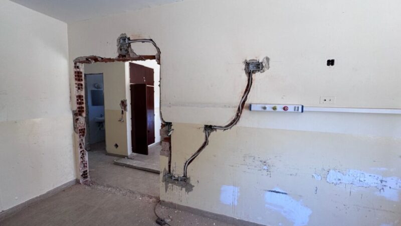 Obras en el sector de oncología del hospital
