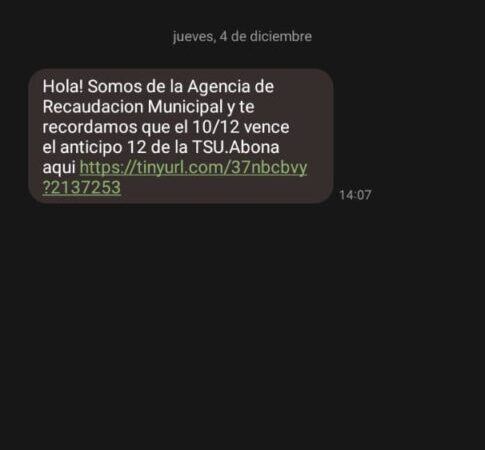 Alerta por intentos de estafa con falsos links de pago municipal