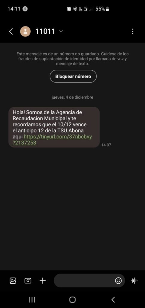 Alerta por intentos de estafa con falsos links de pago municipal