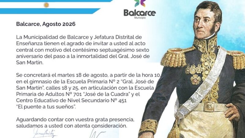 Acto central en homenaje al General José De San Martín