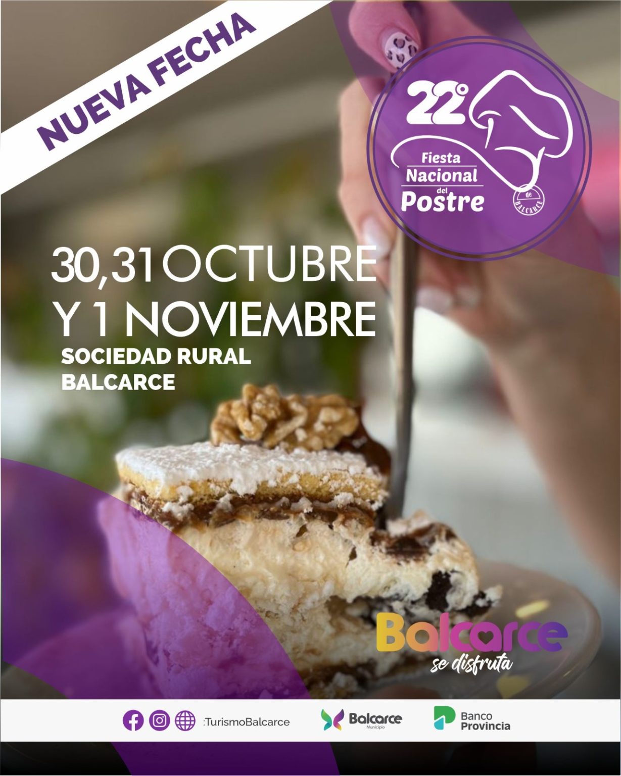 La 22ª Fiesta Nacional del Postre se realizará el 30 y 31 de octubre y el 1 de noviembre
